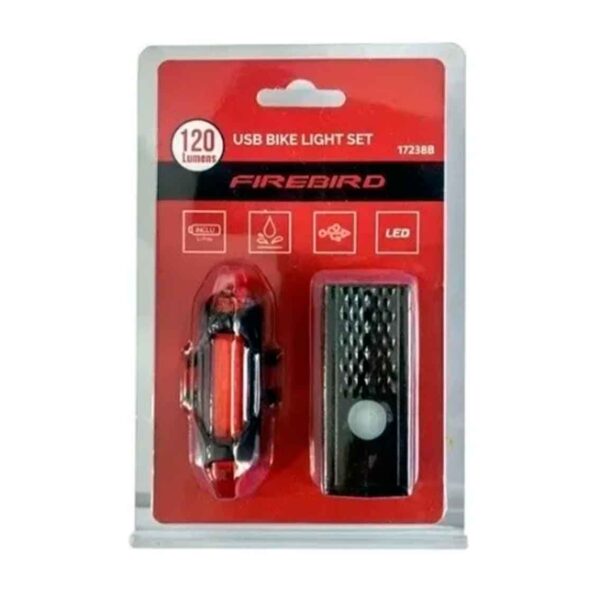 Kit De Luces Usb Bicicleta Delantera Trasera Firebird Color - Image 2