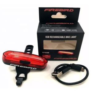 Luz Trasera Bicicleta Cob Led Recargable Usb Doble Luz Firebird